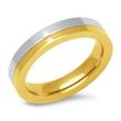 Stainless steel wedding rings with zirconia two-tone