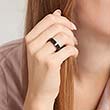 Zwarte roestvrijstalen ring Zirkonia 4,5 mm breed