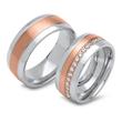 Wedding rings stainless steel partly gold-plated rose