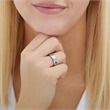 Stainless steel ring heart engravable with zirconia