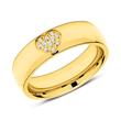 Engravable ring heart stainless steel gold-plated with zirconia