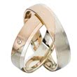 White and rose gold wedding rings 5mm