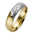 Wedding rings white and yellow gold 5mm
