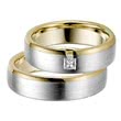 Wedding Rings White And Yellow Gold 6mm