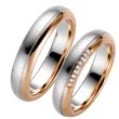 White and rose gold wedding rings 5mm