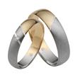 Yellow and white gold wedding rings with diamond