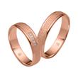 Wedding rings in rose gold with 5 diamonds