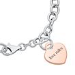 Link bracelet in 925 silver with heart, rose gold plated