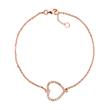 Sterling rose gold plated silver bracelet heart pendant