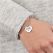 Silver bracelet push-through clasp heart element
