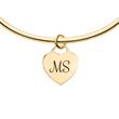 Bangle gold-plated sterling silver with heart pendant