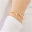 Pulsera de corazón grabable de plata 925 bañada en oro