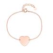 Bracelet heart from 925 silver rosegoldet engravable