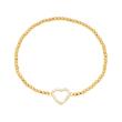 Ball Bracelet Made Of Gold-Plated 925 Silver Heart Zirconia