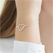 Heart bracelet in sterling silver with zirconia