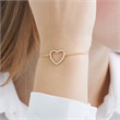 Bracelet heart in gold-plated 925 silver with zirconia