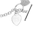 Heart bracelet in sterling silver engravable with zirconia