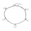 Sterling silver bracelet with heart pendants