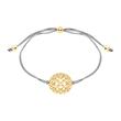 Ladies bracelet made of textile and 925 silver, gold plated