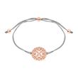 Textile bracelet for ladies with silver element, rose gold-plated