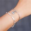Ladies link bracelet love lock in stainless steel