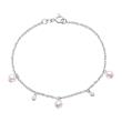 Ladies bracelet in 925 sterling silver with pearl and zirconia