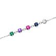 Bracelet for ladies in 925 sterling silver with zirconia, multicoloured