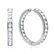 Modern hoops sterling sterling silver zirconia