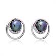 Shiny pearl stud earrings sterling sterling silver