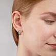 Partially polished sterling silver earrings with zirconia