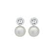 Earrings sterling silver white pearl