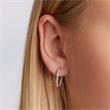 Sterling silver earrings with stone trim rhodium-plated