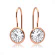 Earrings sterling silver rose gold plated zirconia