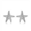 Ear studs made of sterling silver starfish zirconia