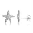 Ear studs made of sterling silver starfish zirconia