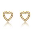 Yellow gold plated stud earrings sterling silver zirconia