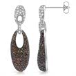 Filigree silver stud earrings with zirconia pavee