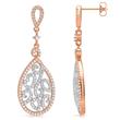 Rosegold-plated silver earrings with stone trimming