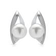 Sterling silver stud earrings with real pearl