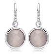Polished sterling silver earrings with cat eye pearl