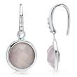 Polished sterling silver earrings with cat eye pearl