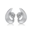 Sterling sterling silver stud earrings partly frosted