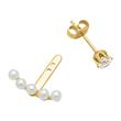 Ear jackets zirconia beads silver gold plated