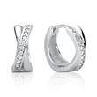 Rhodium-plated hoops made of sterling silver zirconia