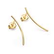 Gold-plated silver stud earrings 23mm long