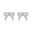 Earrings bow sterling silver zirconia