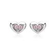 Heart-shaped earrings sterling silver with zirconia