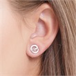 Stud earrings in sterling silver bicolor
