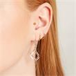 Earrings in sterling silver bicolor with zirconia