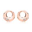 Rose gold plated stud earrings sterling silver zirconia